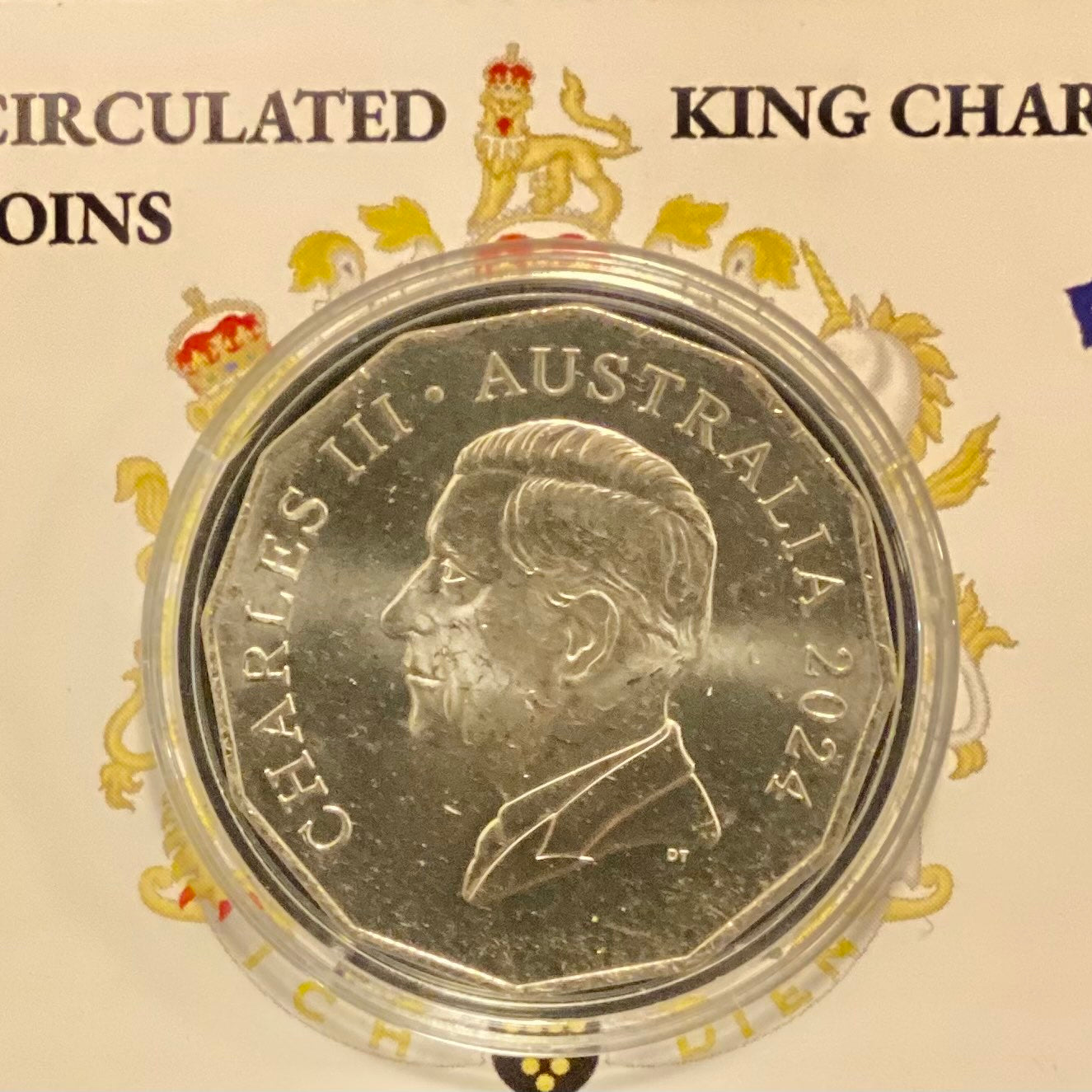 2024 King Charles Effigy 50c UNC Coin in Card