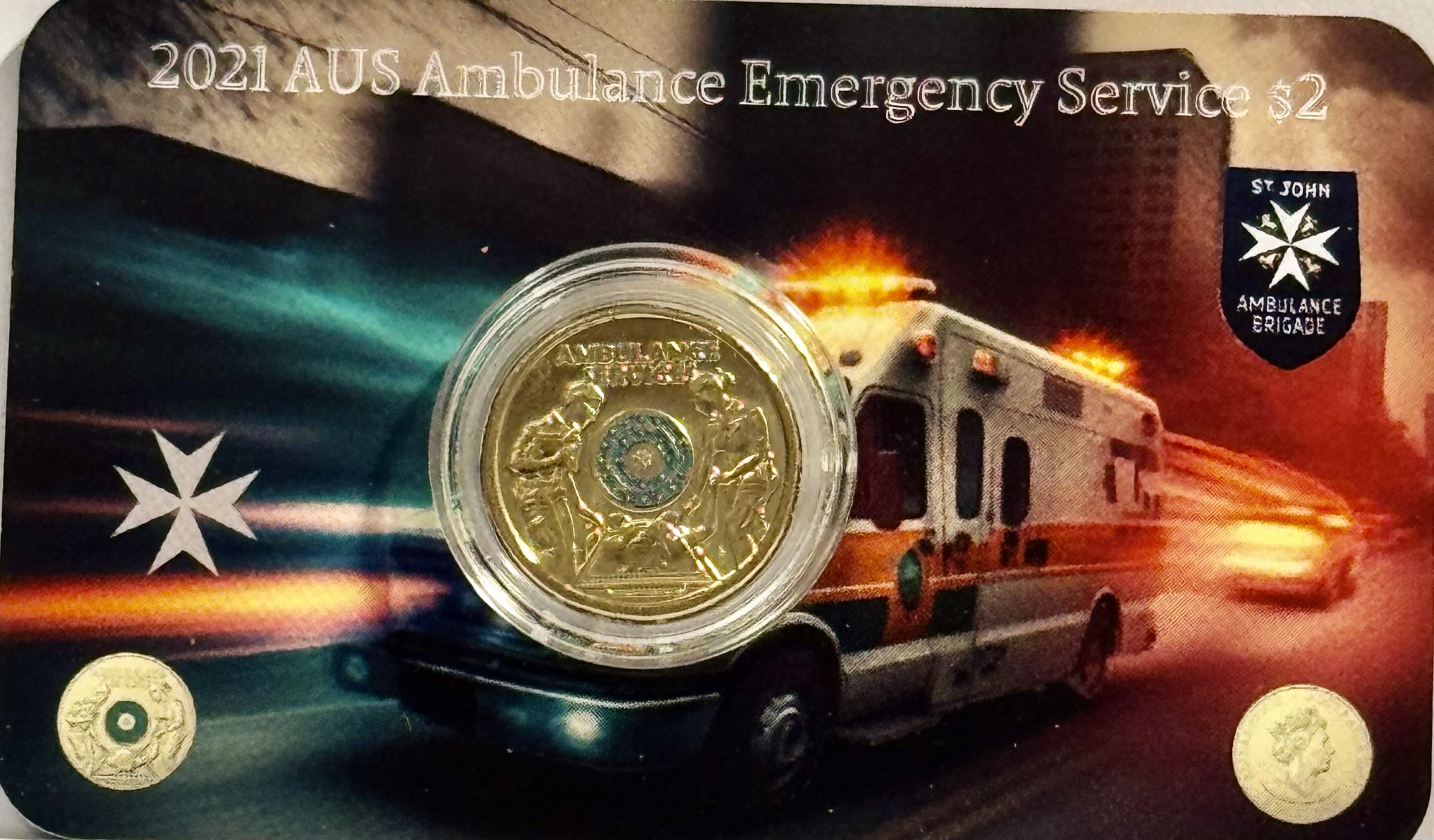 2021 $2 Australian Ambulance Emergency Service Coin in Card