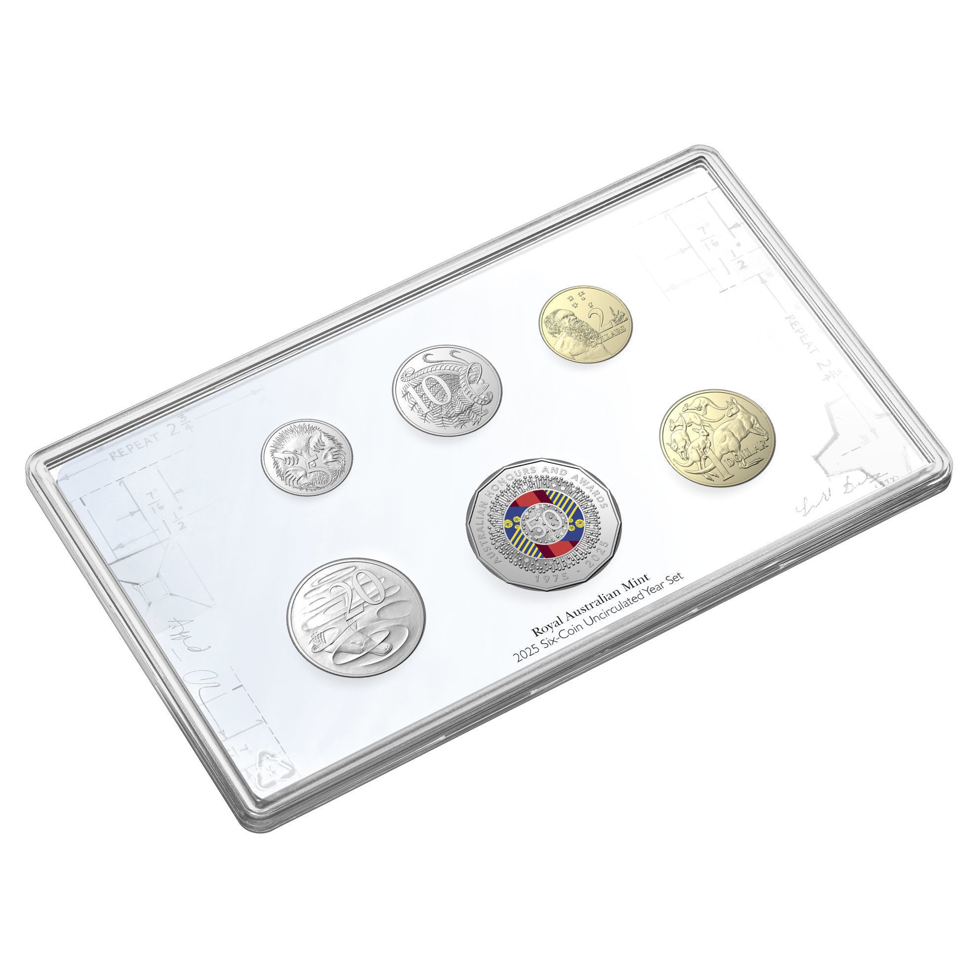 Royal Australian Mint 2025 Uncirculated Year Set - Coloured Australian Awards System 50th Anniversary