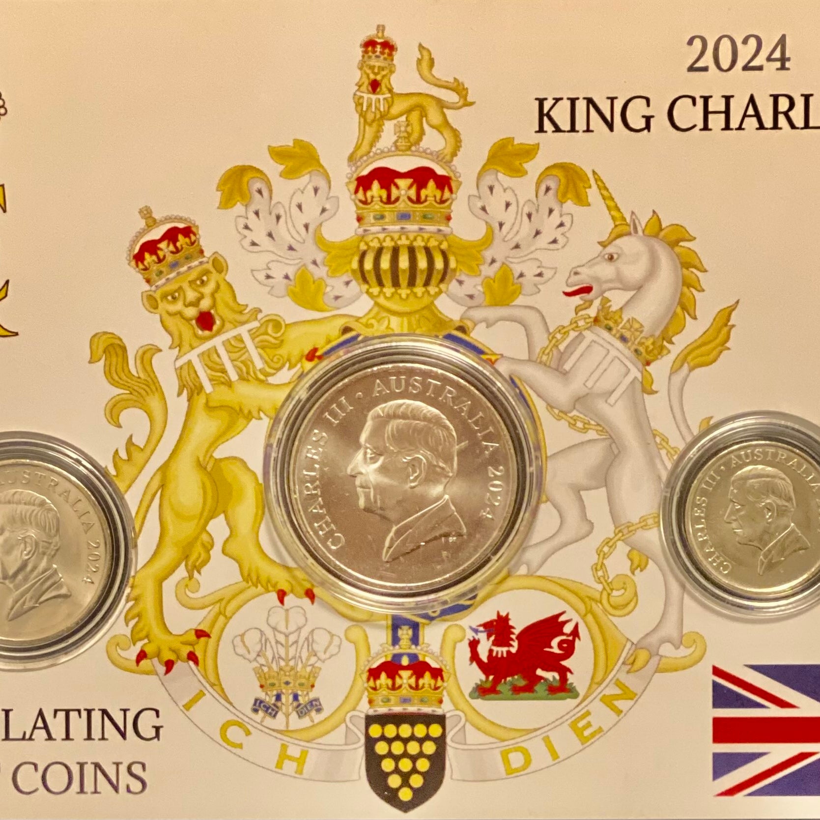 2024 King Charles III 20c/10c/5c UNC Coins In Maxi Card