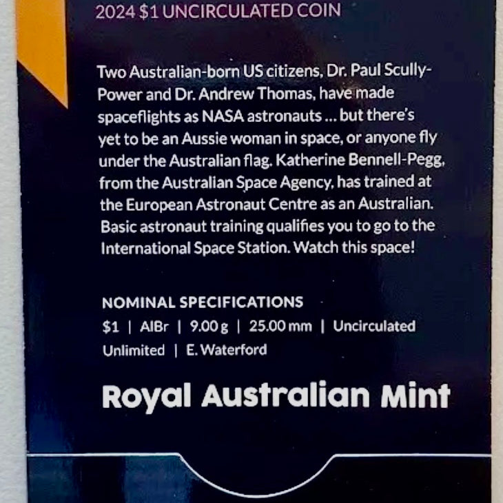Royal Australian Mint 2024 Out of This World Australia in Space C Mintmark $1 King Charles III Counterstamp UNC Set of Six coins