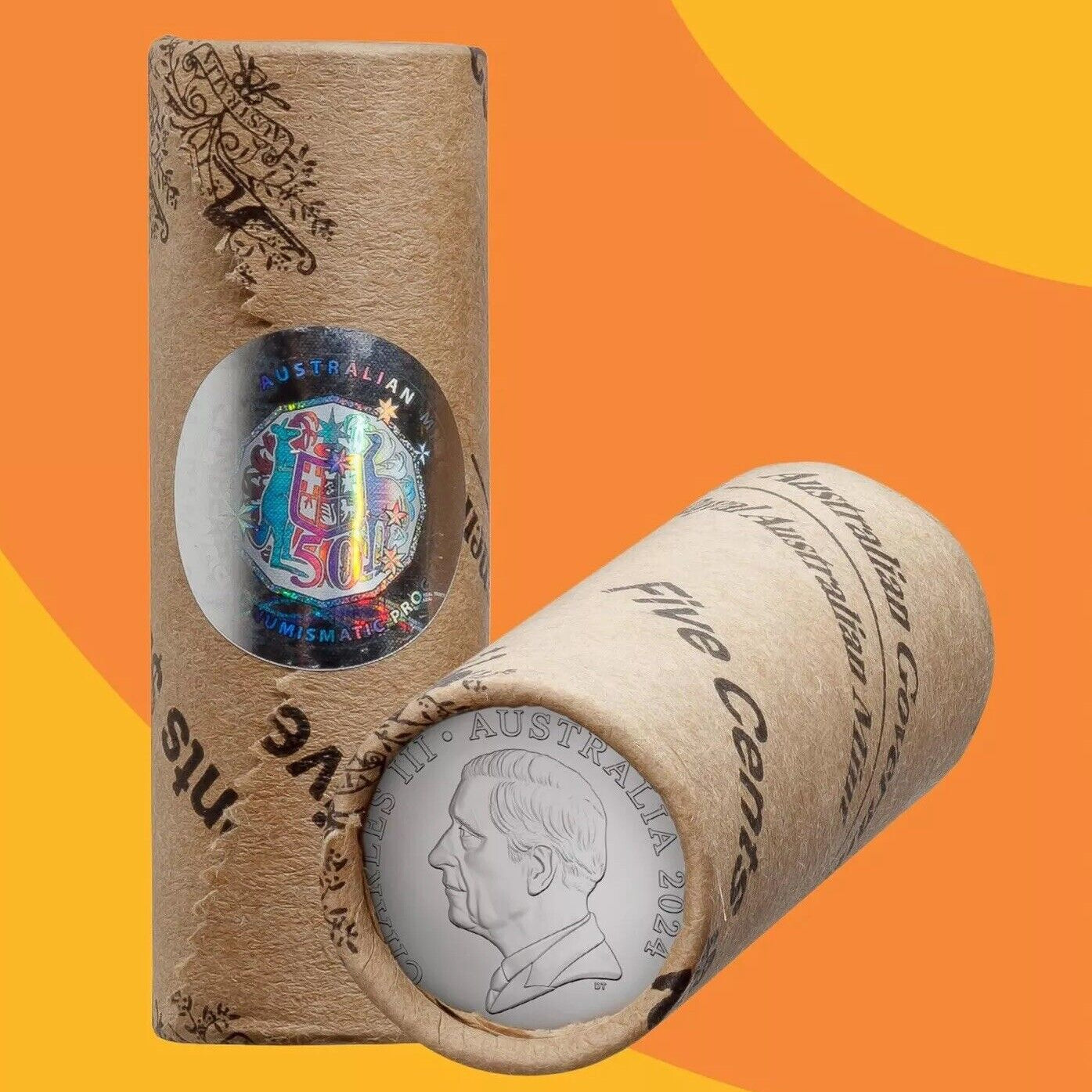 Royal Australian Mint 2024 5c Circulated Coin- King Charles III Effigy- Premium Roll