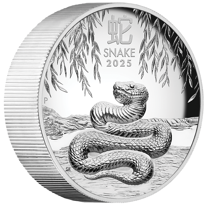 Perth Mint 2025 Lunar III Series Year of the Snake 5 oz Silver High Relief Proof Coin