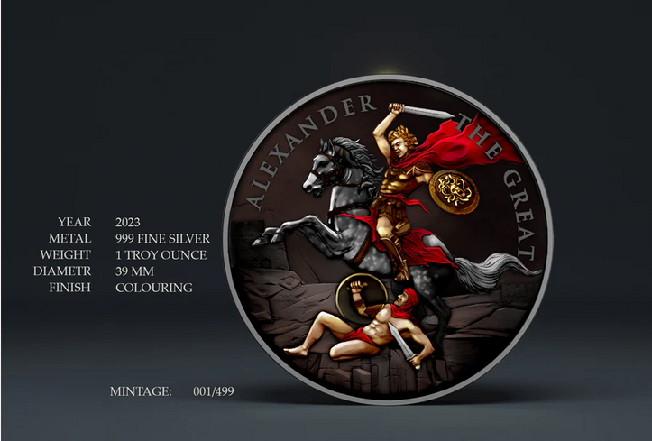 2023 Legendary Warriors Alexander the Great Victorious Edition 1 oz .999 Silver Coin
