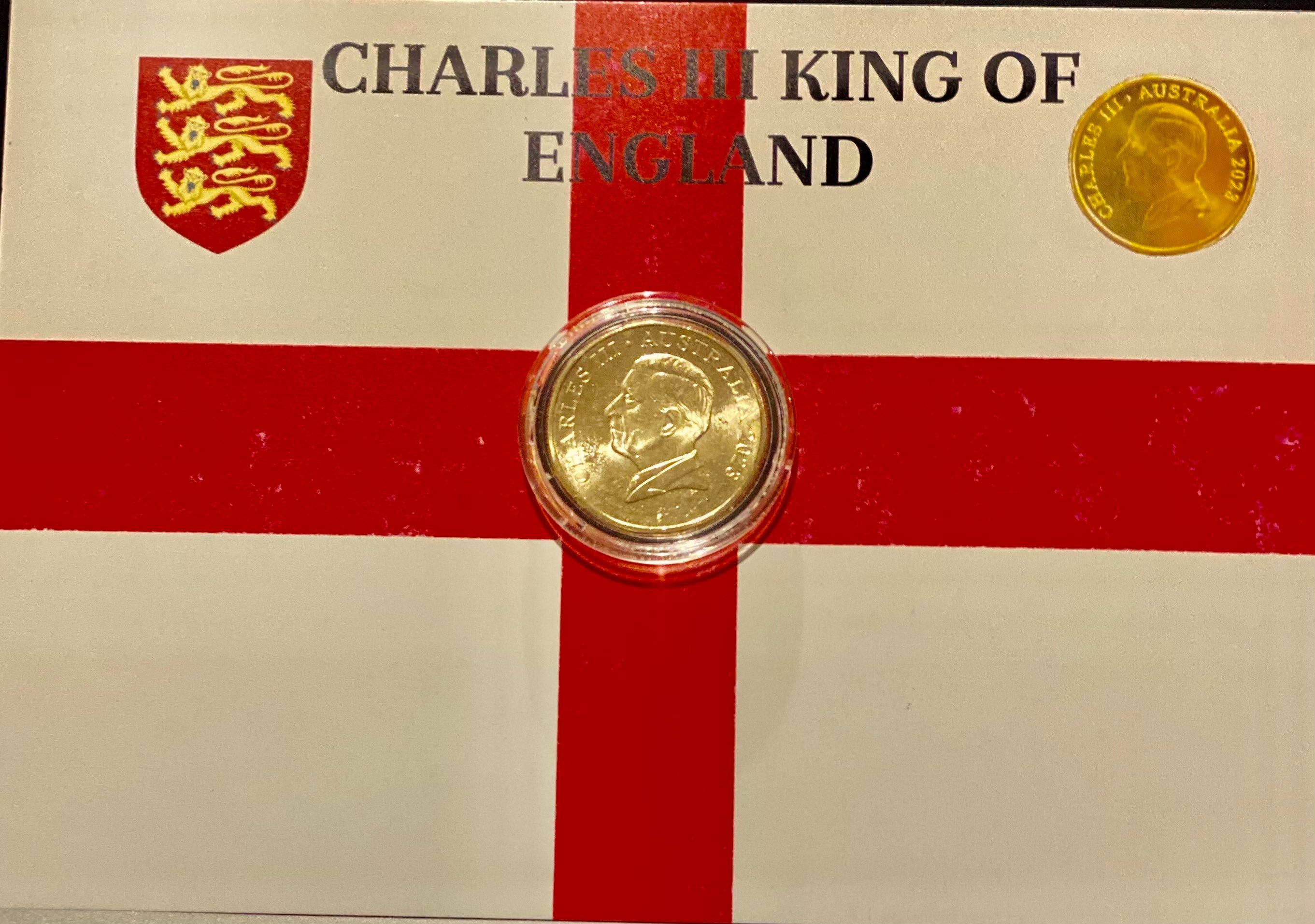 2024 King Charles III $1 UNC Coin in Maxi Card 2