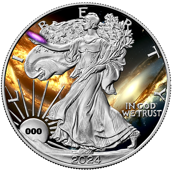 2024 Chromatics Celestial Series Walking Liberty $1 Coloured 1 oz Silver Coin