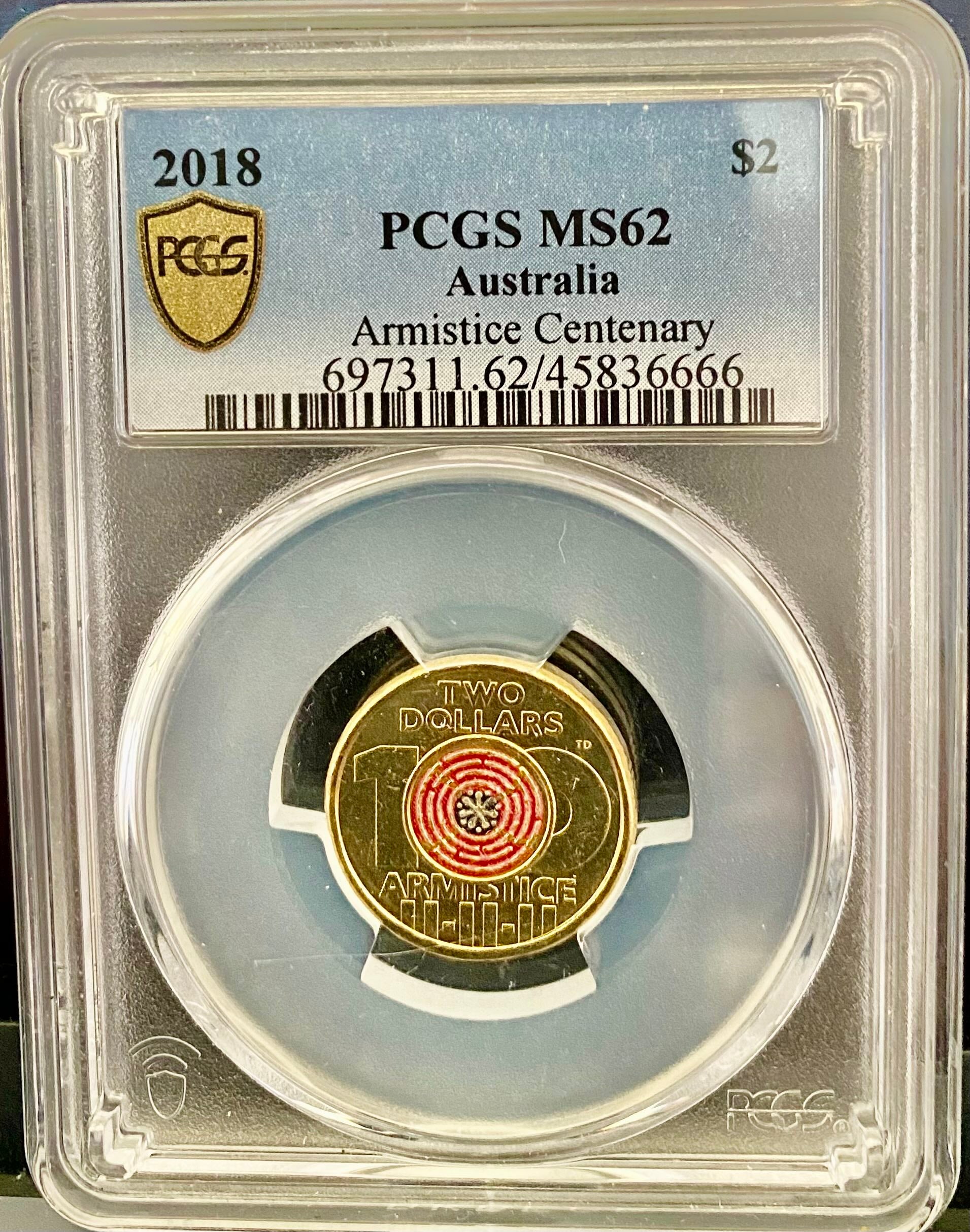 Royal Australian Mint 2018 $2 PCGS MS62 - Armistice Centenary