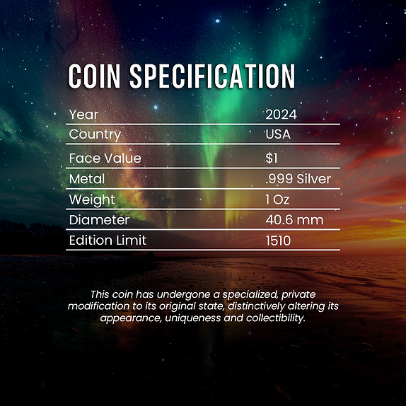 2024 $1 Walking Liberty Solar Storms Edition1oz Silver Coin