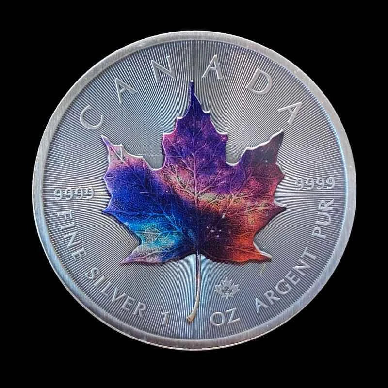 2025 Canadian Maple Leaf Galaxy 1 oz Coloured Silver Coin