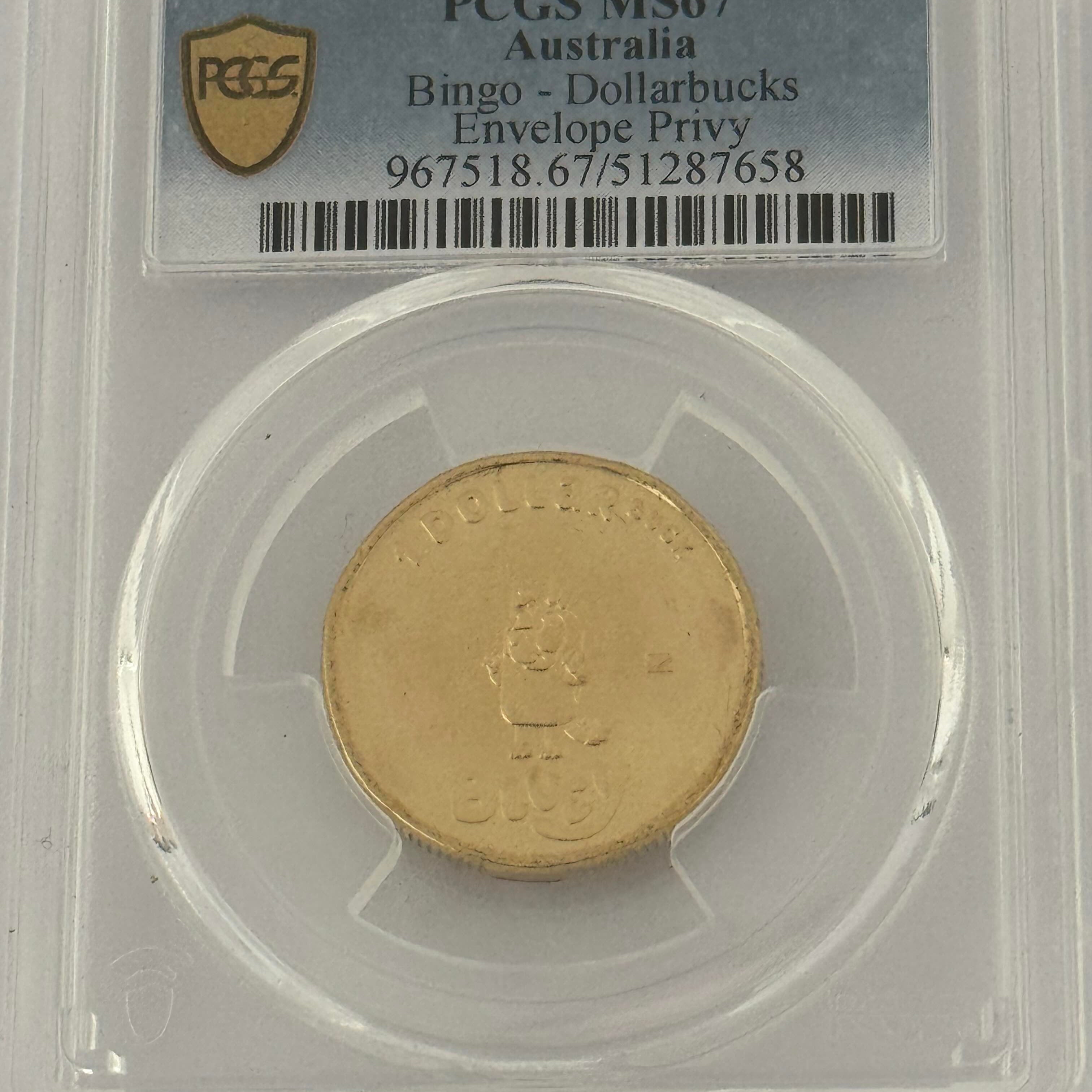 Royal Australian Mint 2024 $1 Bingo Dollarbucks Envelope Privy PCGS MS67