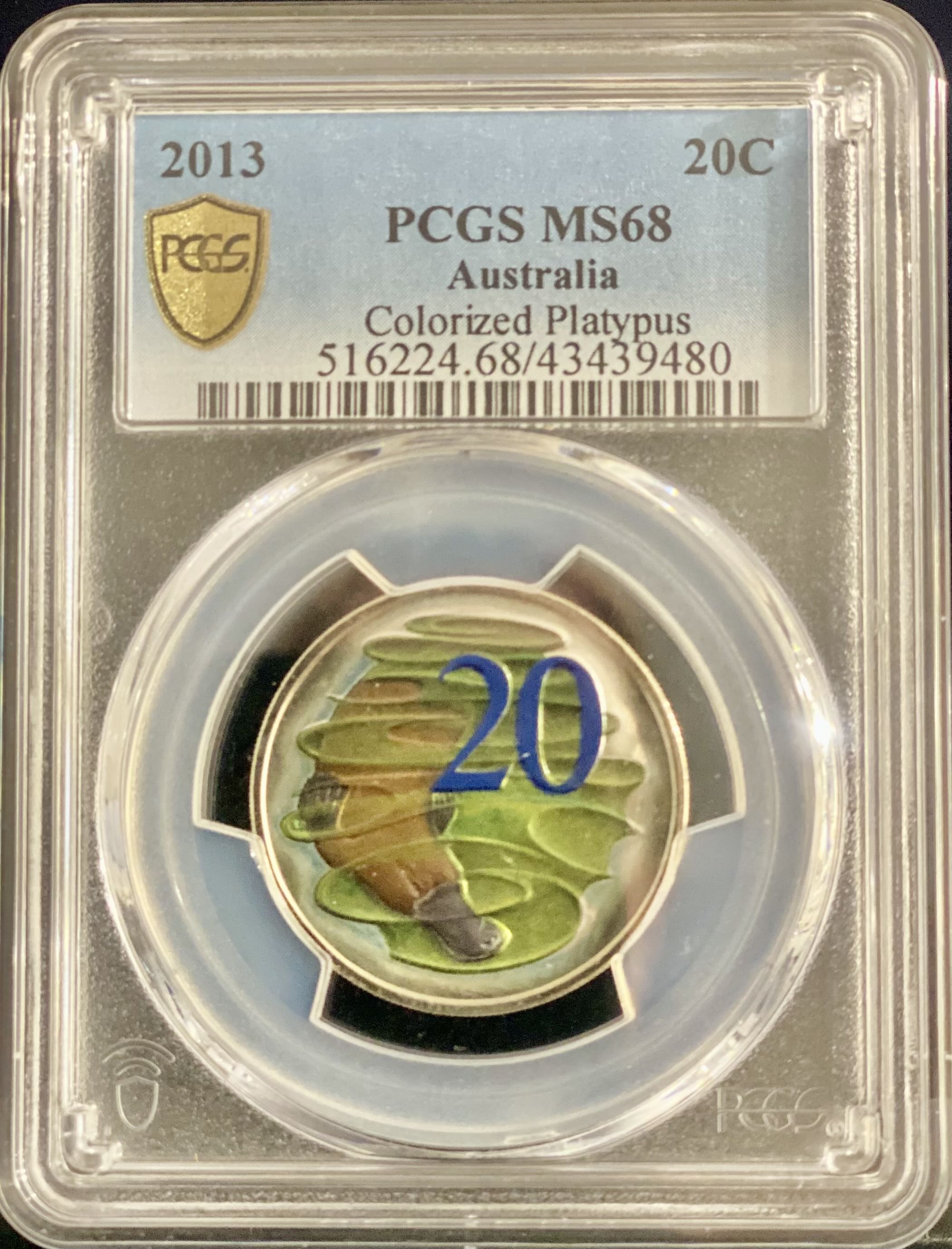 Royal Australian Mint 2013 PCGS MS68 Colorized Platypus