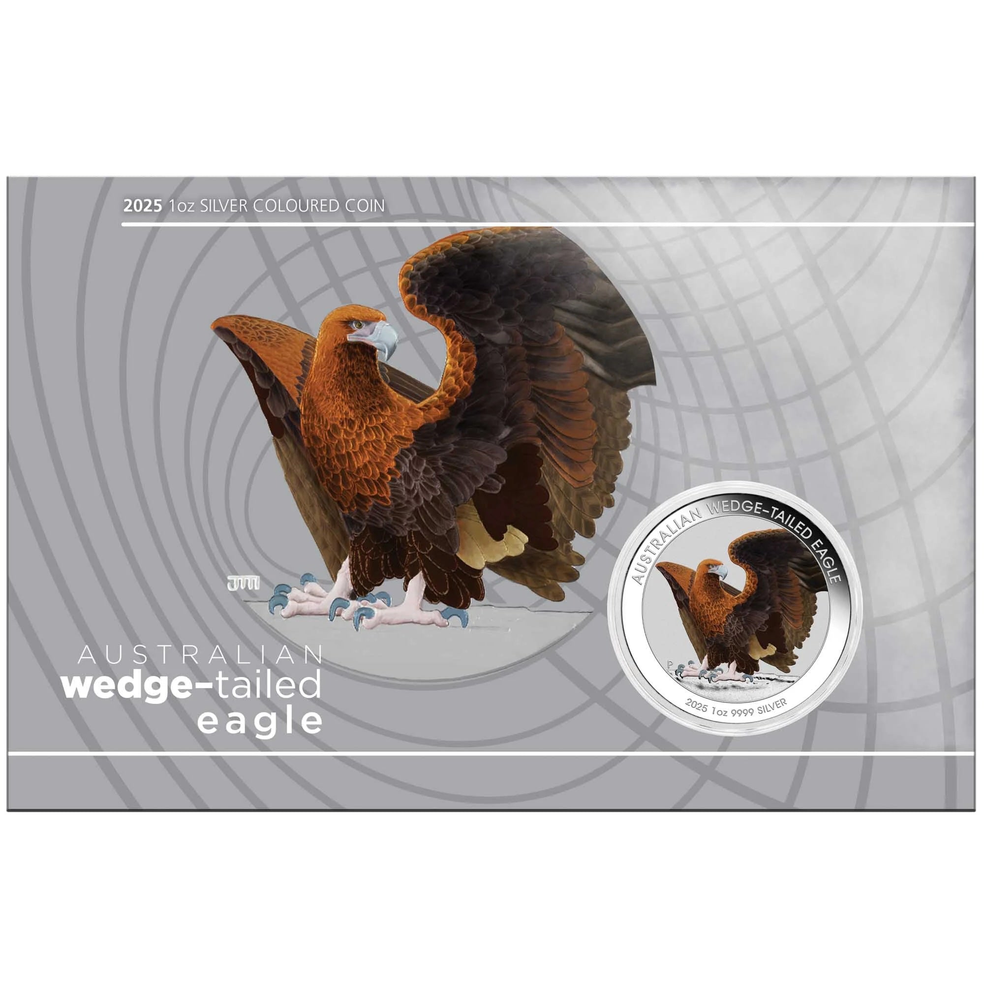 Perth Mint 2025 Wedge-tailed Eagle 1 oz 99.99% Coloured Silver Coin in Card