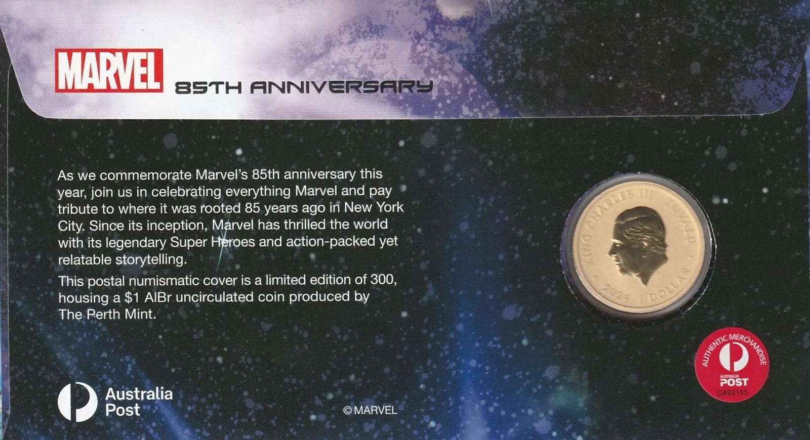 Perth Mint Marvel 85th Anniversary Limited Edition PNC