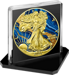 2024 Golden Blue Marble Metal Stones Walking Liberty 1oz Silver Coin