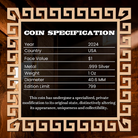 2024 Anubis Treasures of Ancient Egypt Walking Liberty 1oz Silver Coin