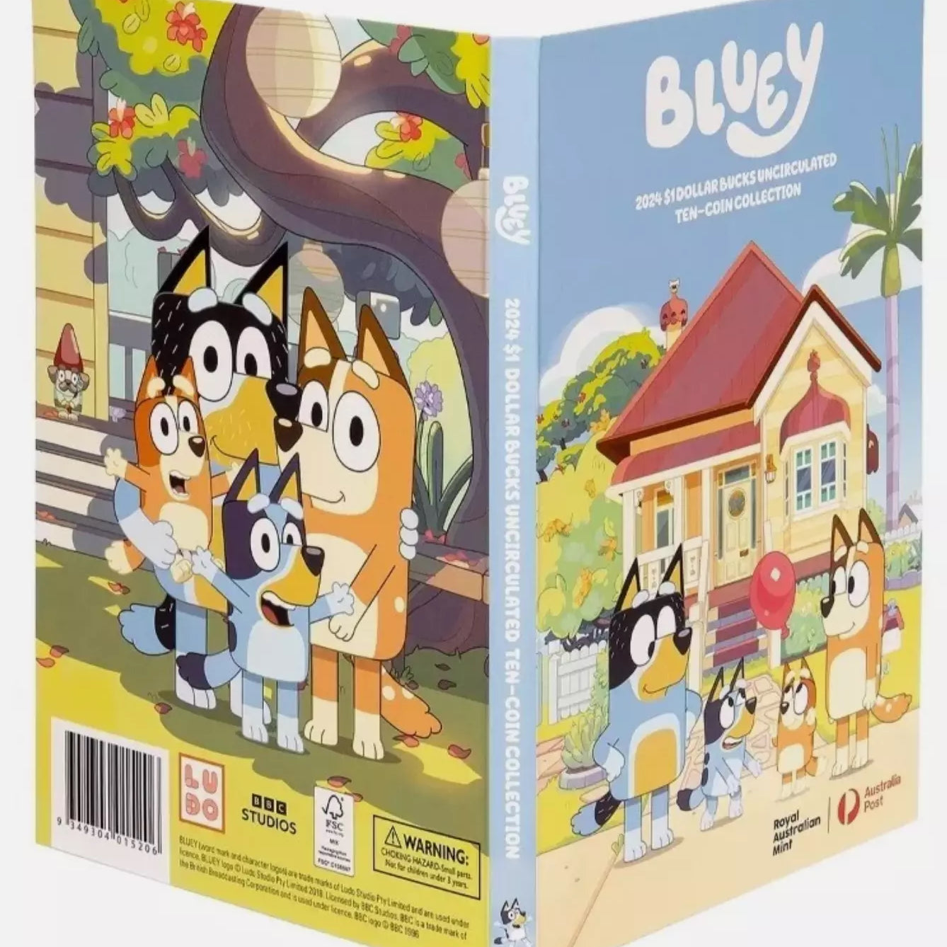 Royal Australian Mint 10 Coin Bluey Set with Coloured Bluey Buck $1 Coin