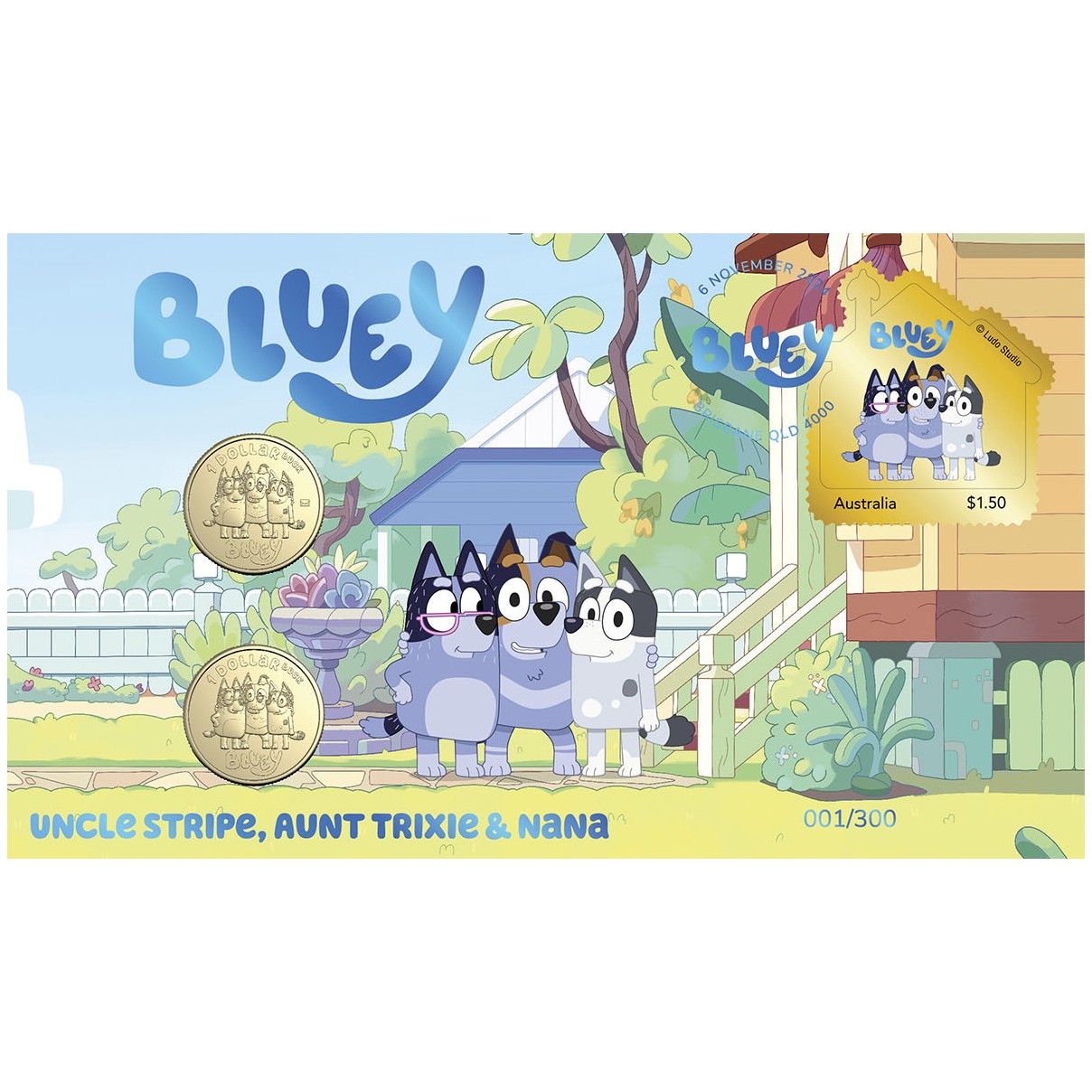 Royal Australian Mint 2024 Uncle Stripe, Aunt Trixie & Nana Limited Edition 2 Coin $1 PNC