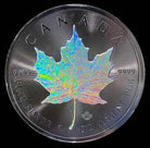 2025 Canadian Maple Leaf Ruthenium Hologram 1 oz Coloured Silver Coin