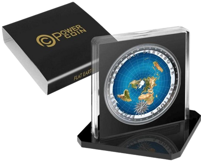 2024 Flat Earth Terra 1 oz Silver Coin $5 Tokelau Coin