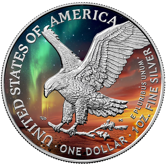 2024 $1 Walking Liberty Solar Storms Edition1oz Silver Coin