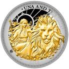 Una and the Lion 2023 1 Pound 1 oz Silver Proof Gilded Coin St Helena