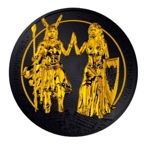 Germania Mint Galia and Germania 2023 Silver 1 oz Black Platinum Gold Gilded Coin
