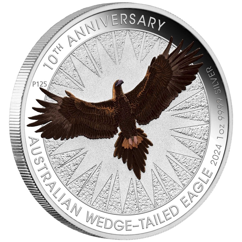 Perth Mint Wedge-tailed Eagle 2024 1oz Silver Bullion Coloured Coin in card