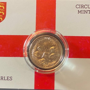 2024 King Charles Effigy 5c UNC Coin in Card