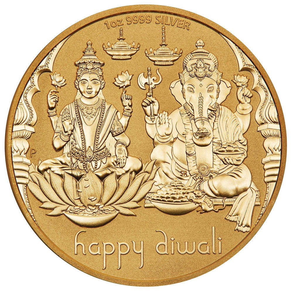 Perth Mint Diwali 1 oz Silver Gilded Bullion Medallion 2023