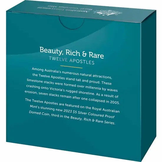 Royal Australian Mint The Twelve Apostles 2023 $5 Curved Colour 1oz Silver Proof Coin