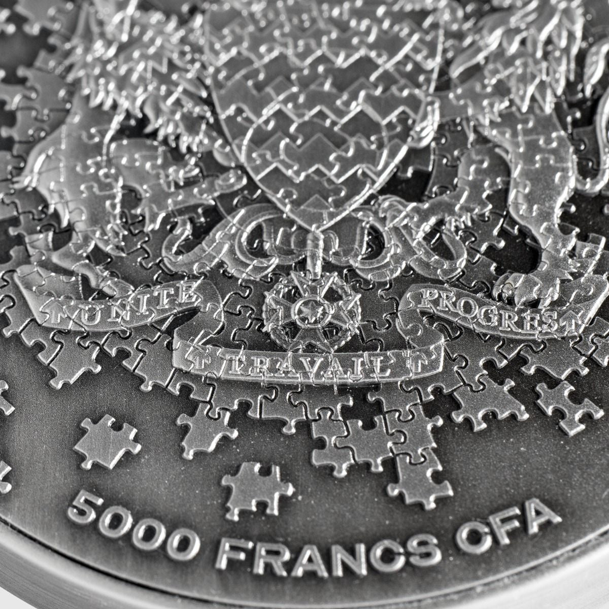 2022 1oz Chad Earth Puzzle .999 Silver Coloured Antiqued