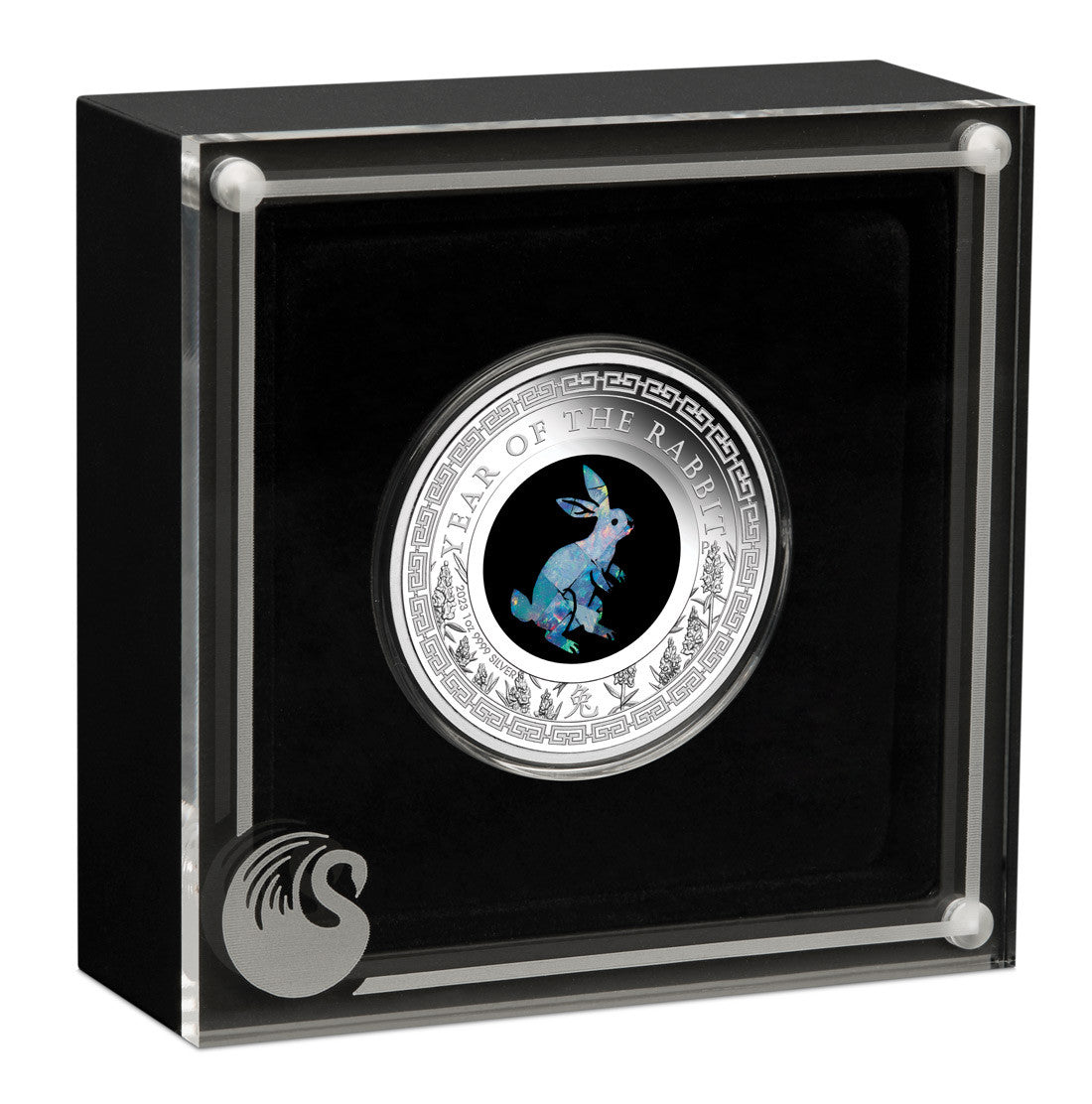 AUSTRALIAN OPAL LUNAR SERIES 2023 YEAR OF THE RABBIT 1oz SILVER PROOF COIN