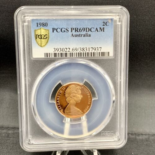 1980 Australian 2c PCGS PR69DCAM Proof Coin