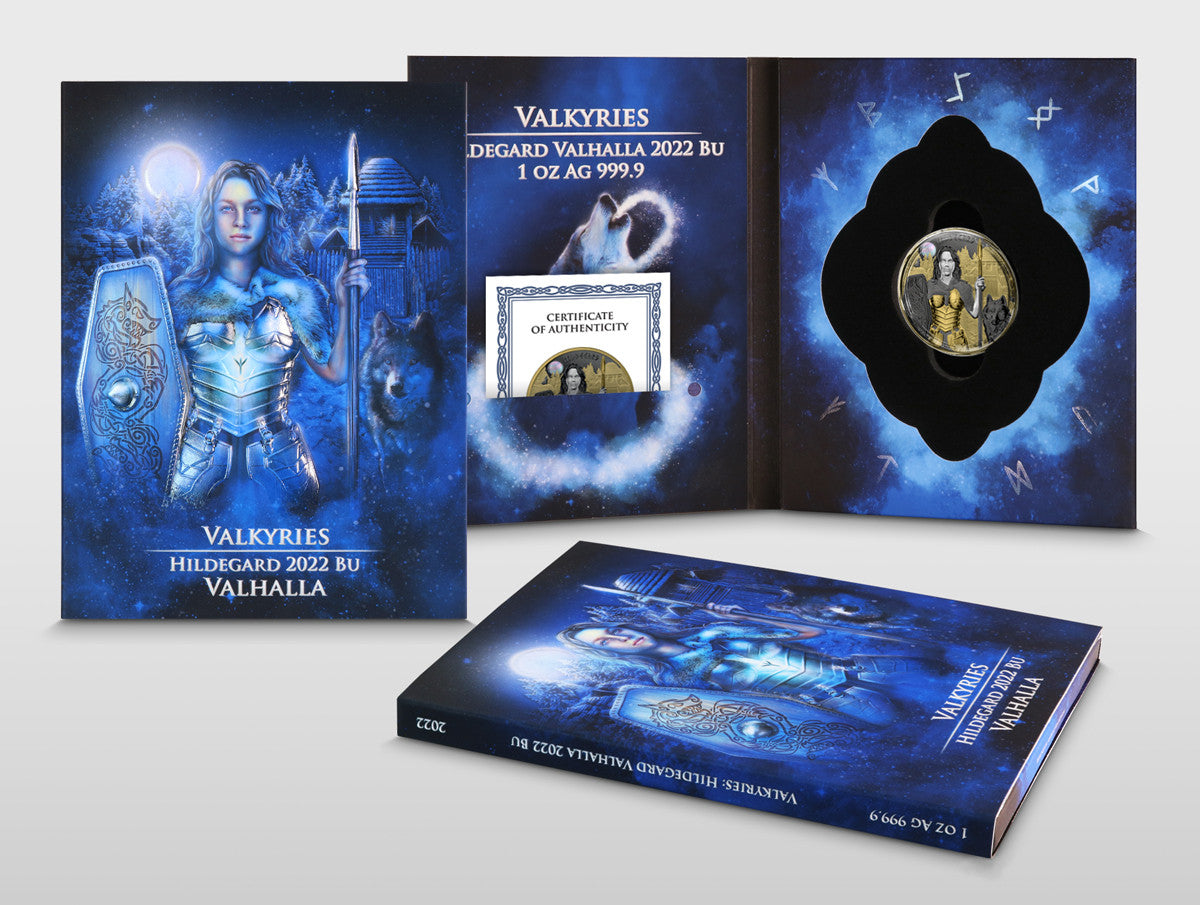 2022 Germania Mint 1oz .9999 Silver BU Coin - Valkyries: Hildegard Valhalla