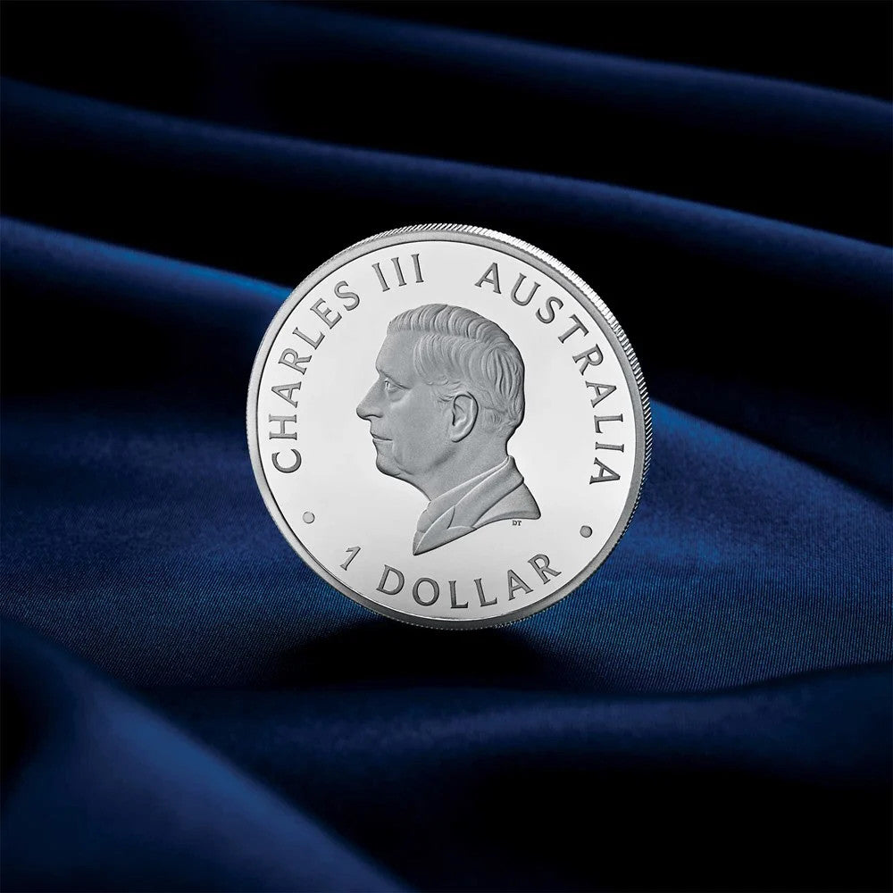 Perth Mint Australian Kangaroo King Charles III Obverse First Issue 2024 1 oz Silver Proof Coin