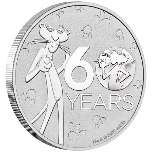 Perth Mint Pink Panther™ 60th Anniversary 2024 1oz Silver Coin in Card