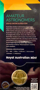 Royal Australian Mint 2024 Out of This World Australia in Space C Mintmark $1 King Charles III Counterstamp UNC Coin