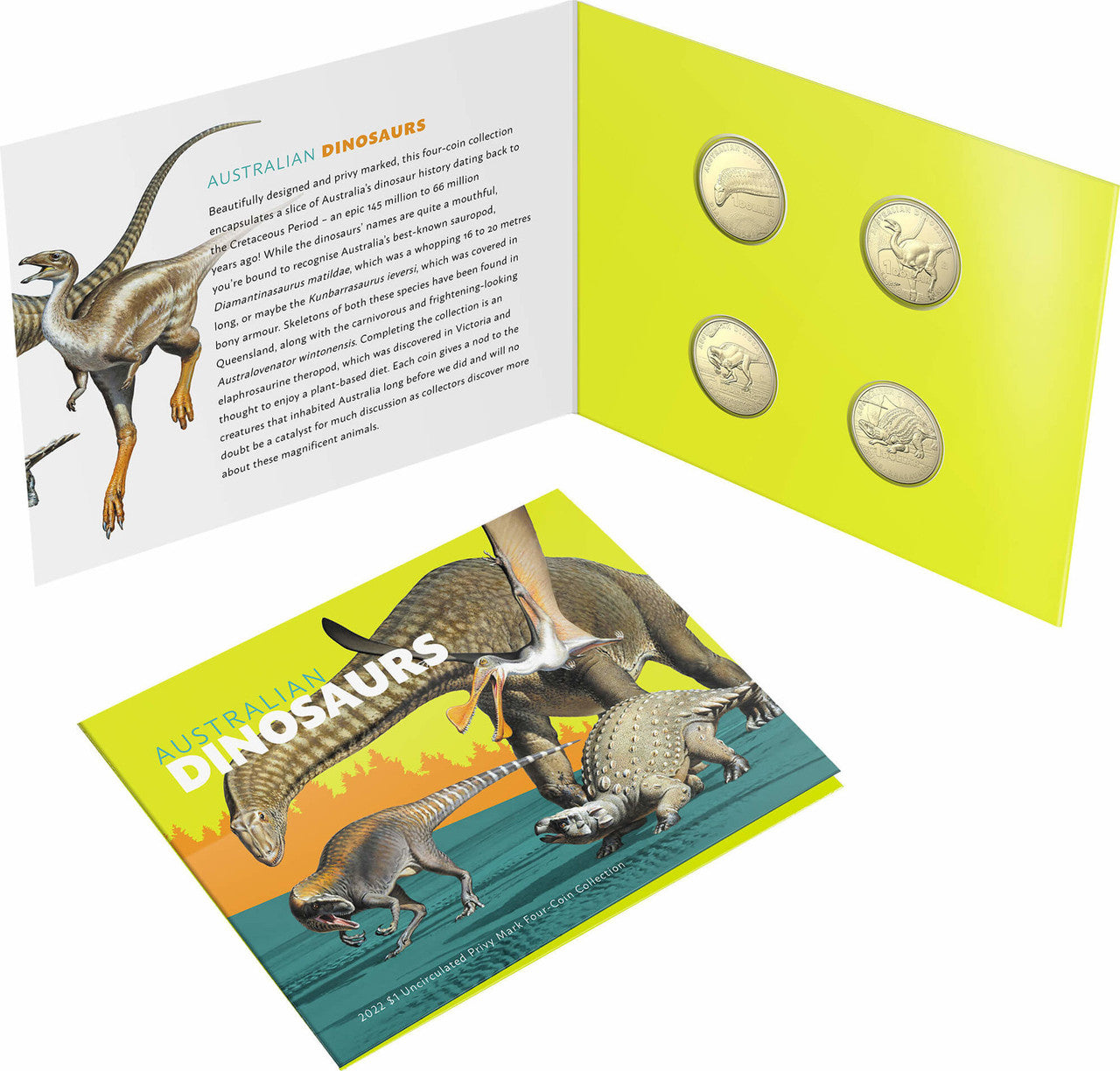 Australian Dinosaurs 2022 Uncirculated Privy Mark Four-Coin Collection