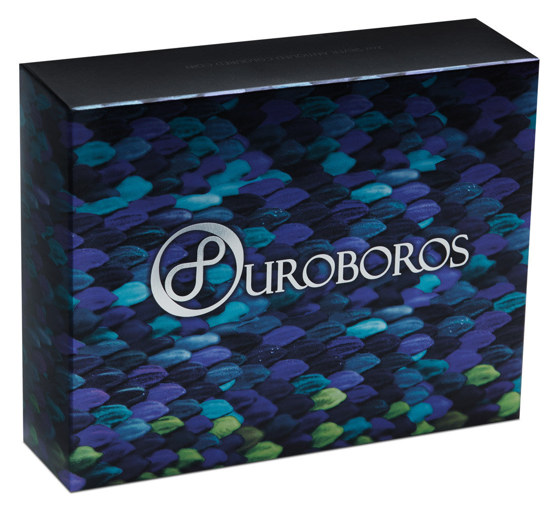 Ouroboros 2022 2oz Silver Antiqued Coloured Coin