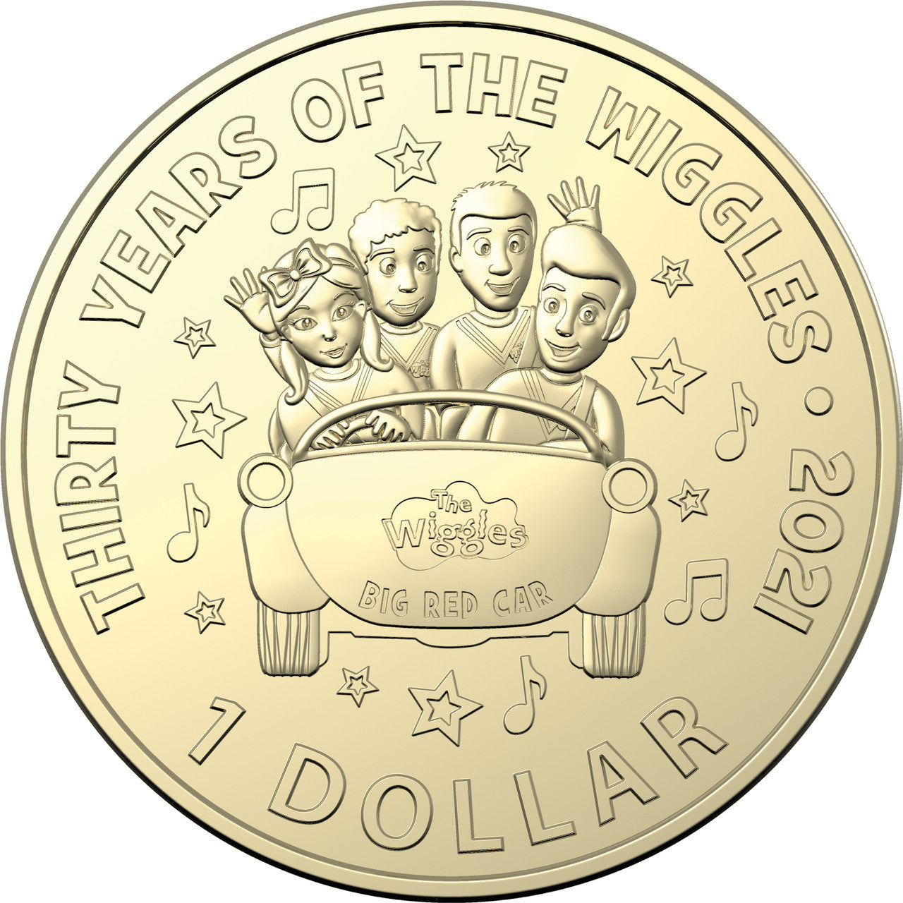 Current Wiggles Band 30th Anniversary 2021 $1 Coin