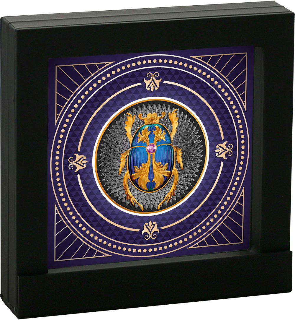 Scarab 2022 Niue $5 2oz Silver Antique Coin