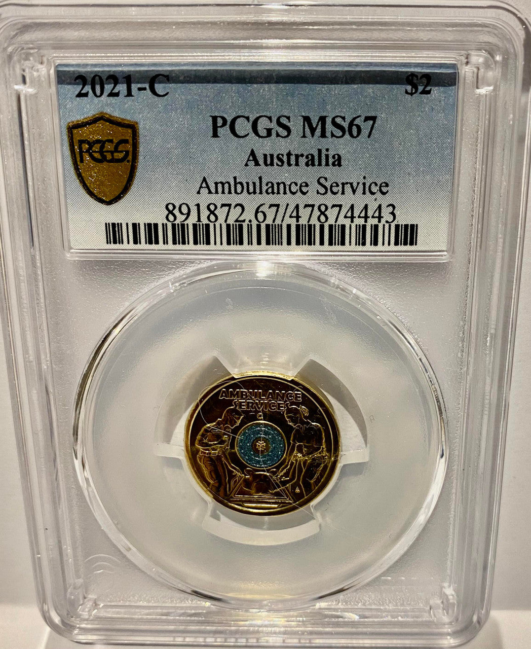 Royal Australian Mint 2021-C $2 Ambulance Service PCGS MS67