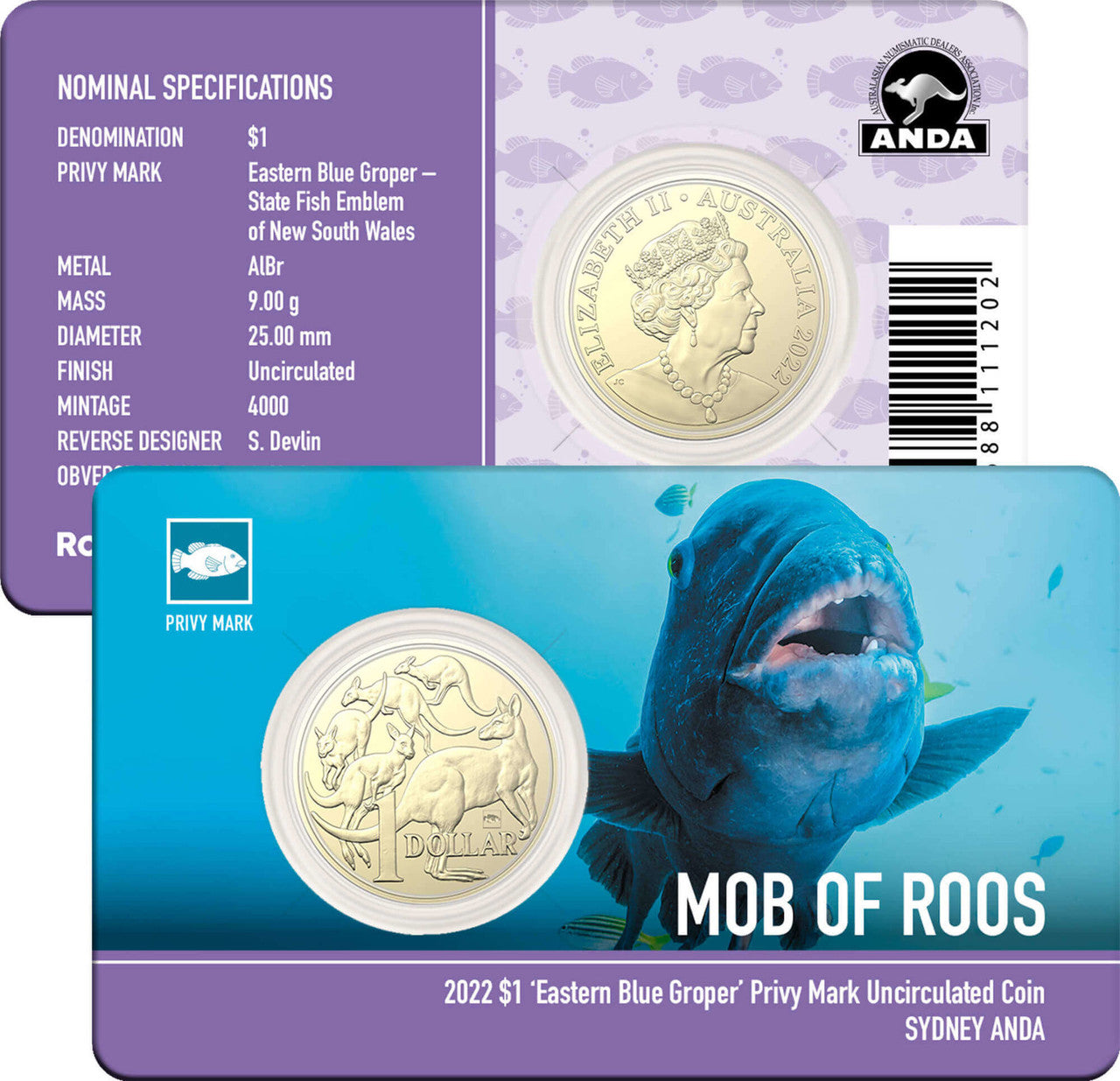 ANDA Sydney Money Expo ‘Eastern Blue Groper’ Privy Mark $1