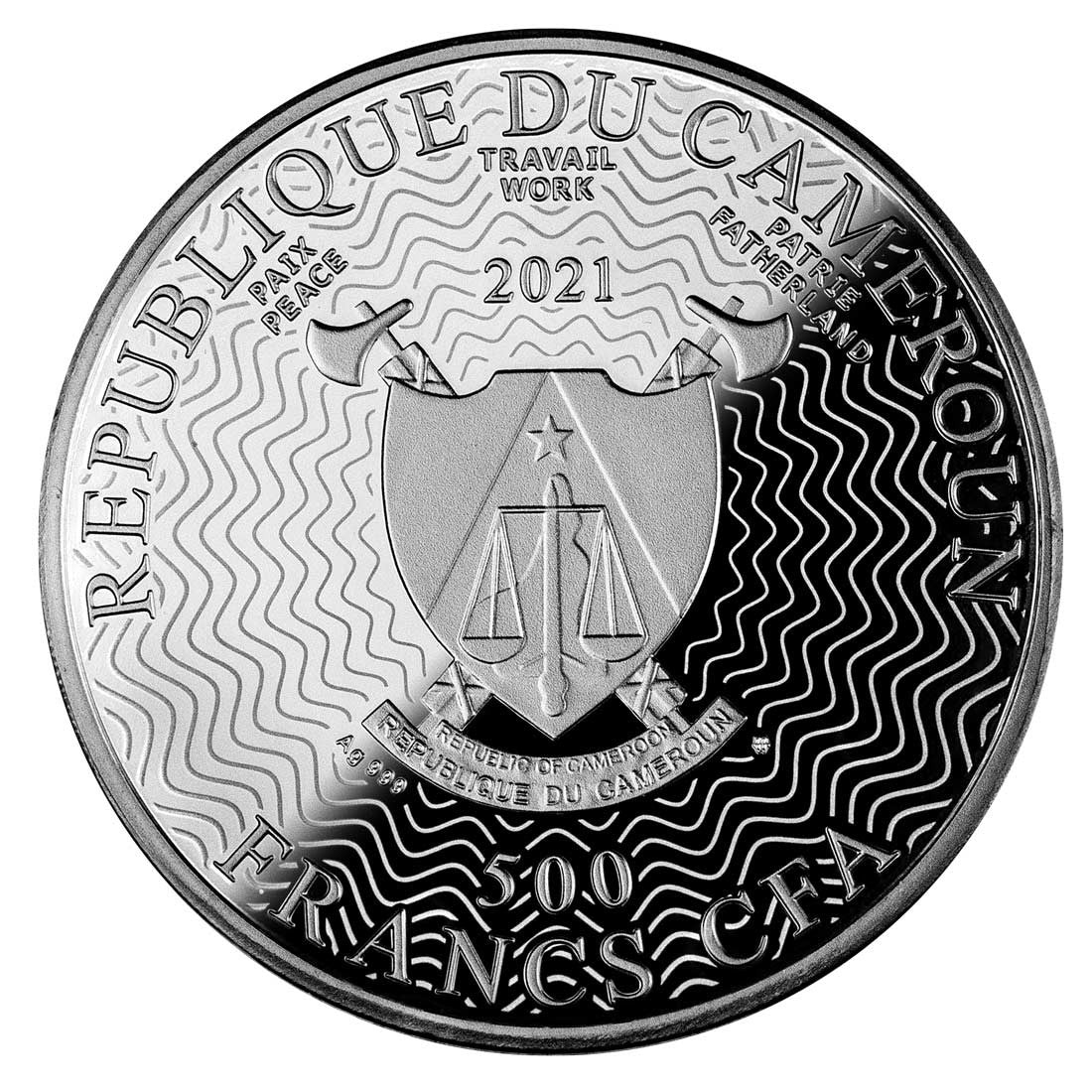 2021 Cameroon 500 Francs Silver Ruthenium Coin - Solar System - Saturn