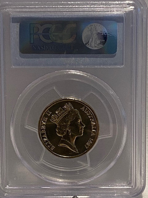 1987 Australian $1 PCGS MS67 Mob of Roos ex Mint set