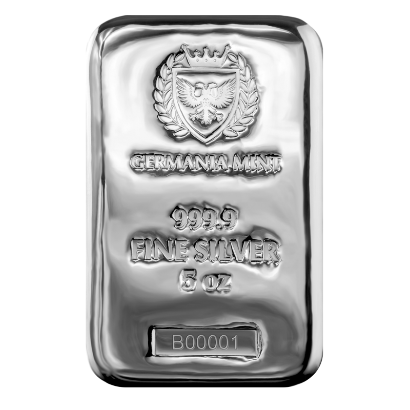 Germania Mint 5oz Silver 999.9 Cast Bar