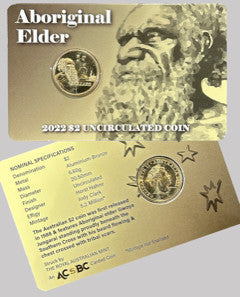 Royal Australian Mint 2022 $2 JC Elder Carded Coin UNC - TAMPER PROOF SEALED CARDED COIN