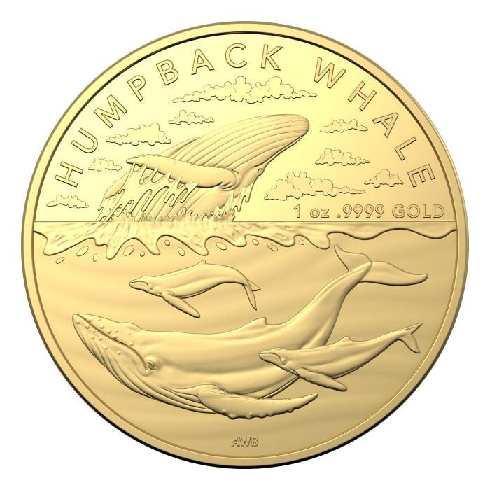 Royal Australian Mint 2023 $100 1oz Gold Coin – Australian Antarctic Territory – Humpback Whale