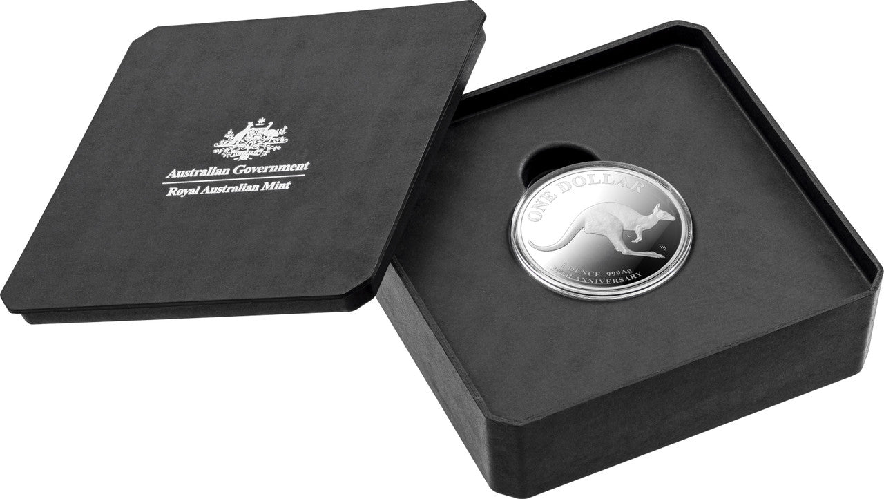 Royal Australian Mint Mob of Thirty 2023 $1 1oz C Mint Mark Fine Silver Proof Coin Kangaroo
