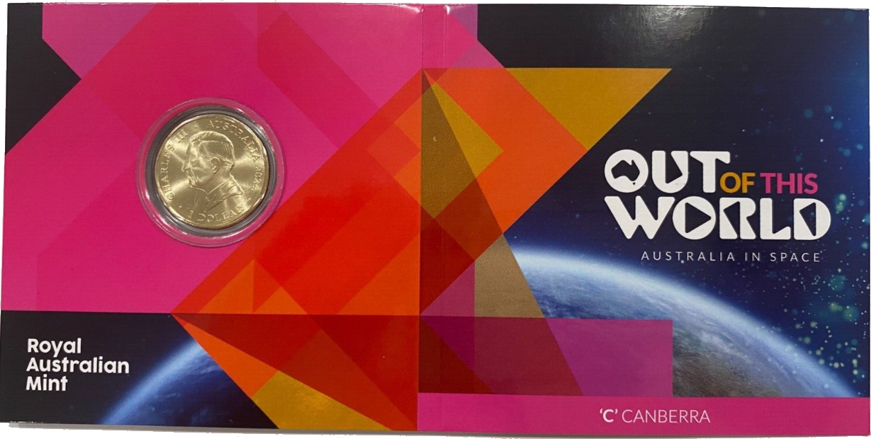 Royal Australian Mint 2024 Out of This World Australia in Space C Mintmark $1 King Charles III UNC Coin